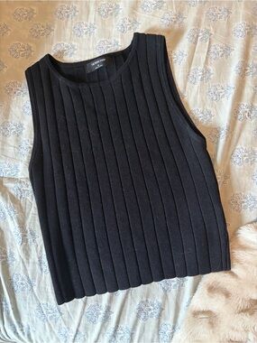 The workshop Ribbed Knit Tank Top - Black
